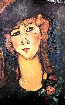 Amedeo Modigliani : Lolotte (Head of a Woman in a Hat)